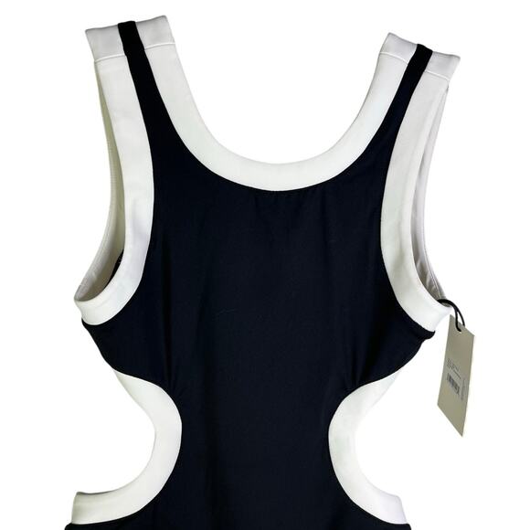 Staud Sea Swimsuit Womens S Black/White Dolce One Piece Side Cutout NWT - Picture 2 of 14